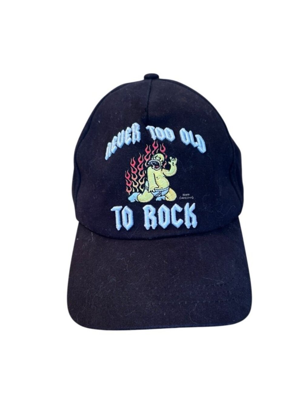 Never Too Old To Rock Hat Homer Simpson Kidcore 2011 Matt Groening OS Y2K